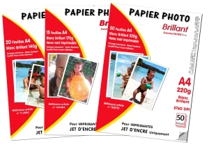 PAPIER PHOTO A4 BLANC BRILLANT